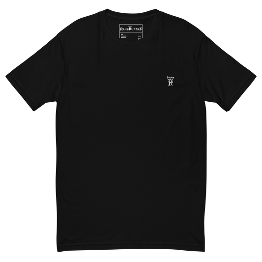 Black Men's Fitted Tee With Embroidered Crown "R" Logo